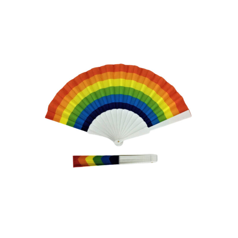Pride - rainbow flag wooden fan