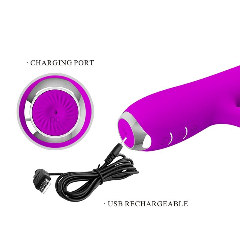 Pretty love - rachel rechargeable vibrator with purple suction cup 7