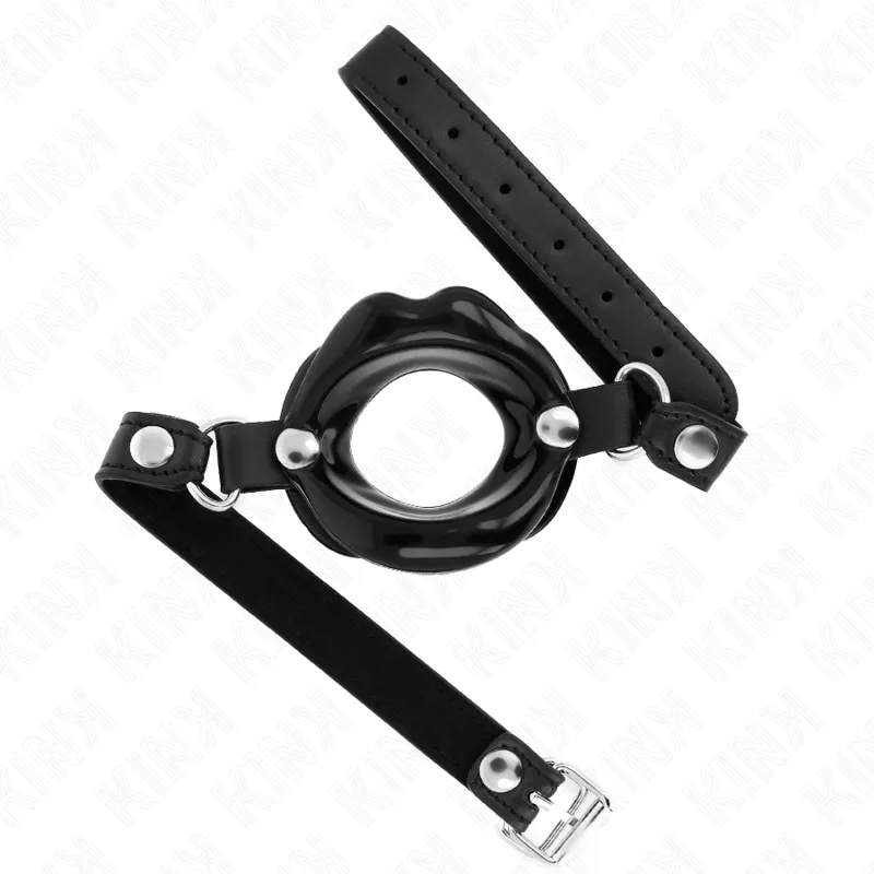 Kink - Lip 8 Cm Gag With Black Leatherette Strap 63 X 2 Cm Adjustable 39-58 Cm