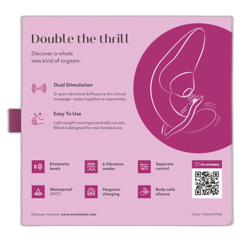 Womanizer - blend rabbit vibrator stimulator vibrant pink 14