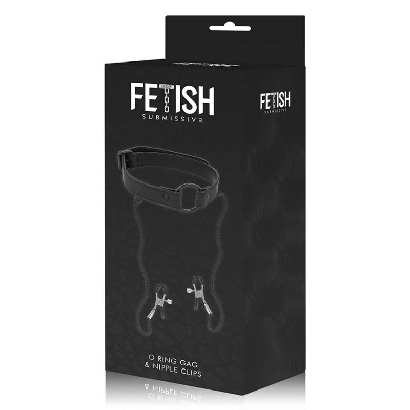 Fetish Submissive Ring Gag With Nipple Clamps - Obojok So Svorkami 7