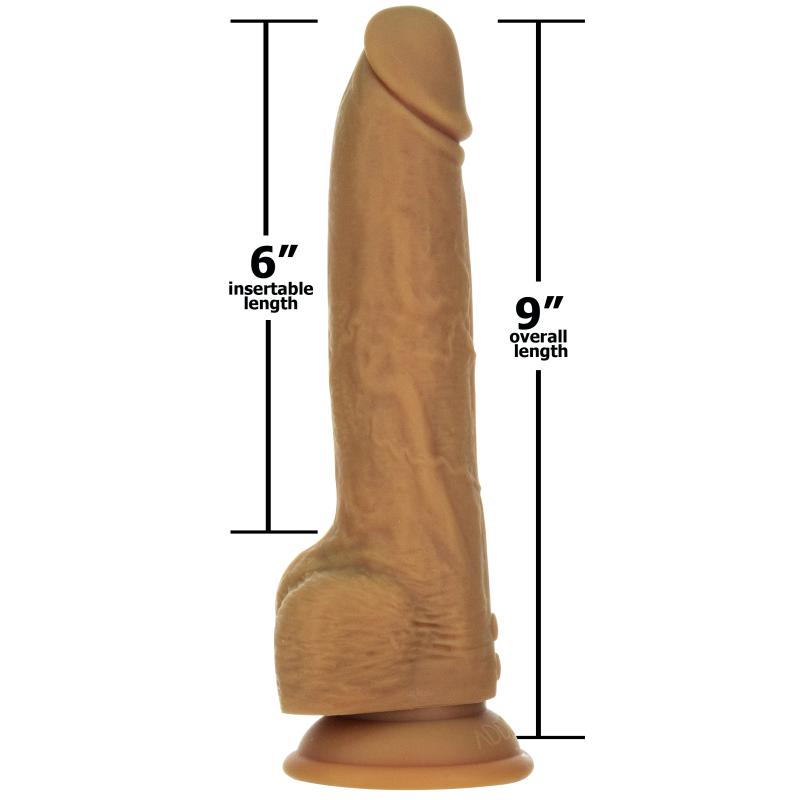 Naked Addiction - 9 Inch Thrusting Dong With Remote Caramel 3