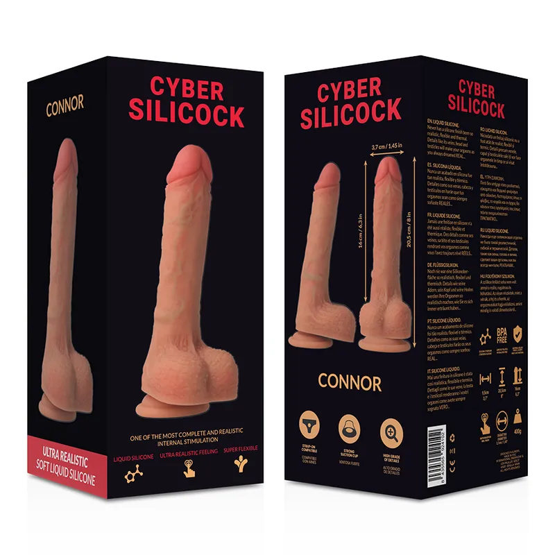 Cyber Silicock Strap-On Connor With 3 Rings Free - Pripínací Penis