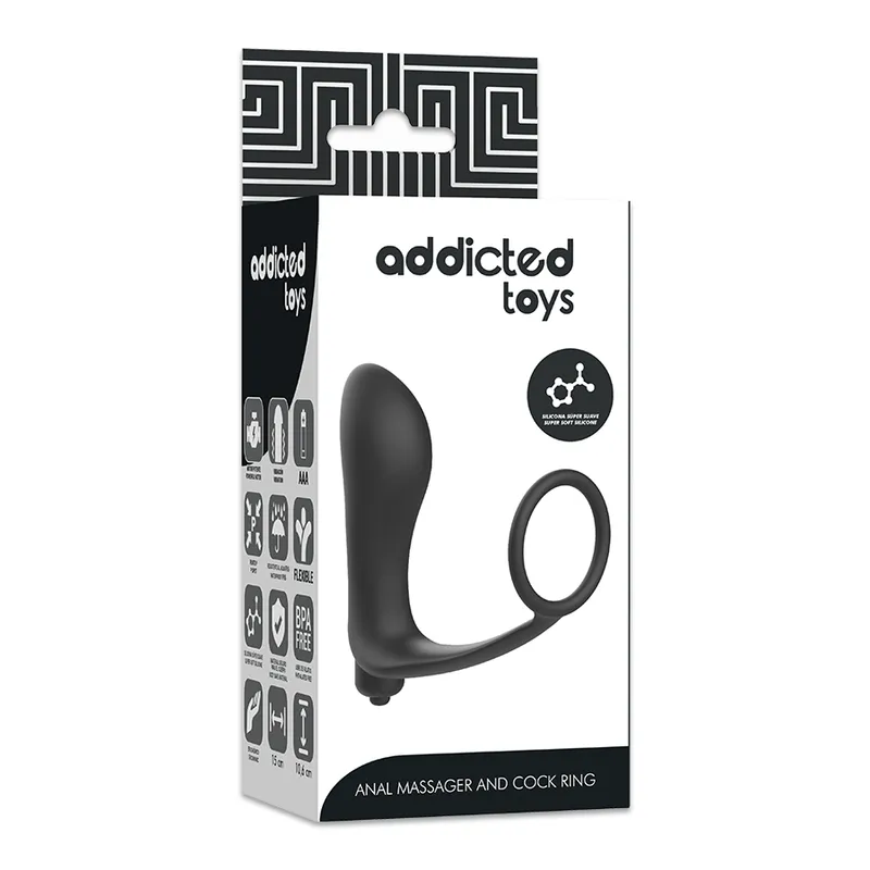 Addicted Toys Anal Massager And Cock Ring With Vibrator - Análny Kolík S Krúžkom