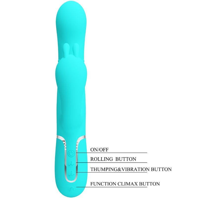 Pretty love - cammy 4 in 1 multifunction tripple rabbit vibrator blue 6