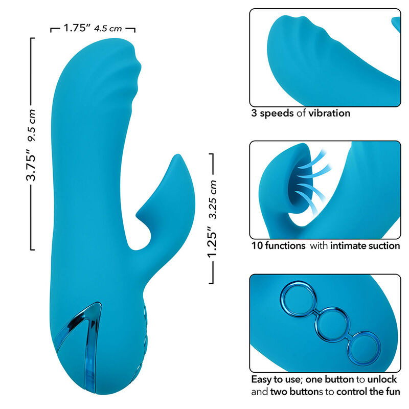 Calexotics - sunset beach seducer vibrator & stimulator 10 functions blue 8