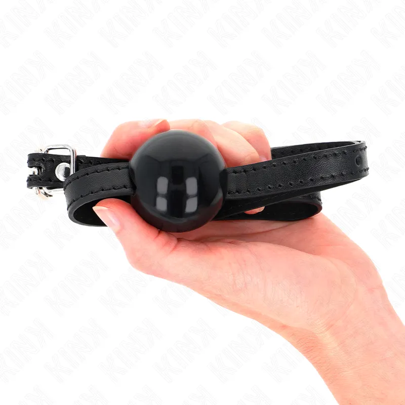 Kink - Black Single Solid Ball 4 Cm Gag 65 X 1.5 Cm 3