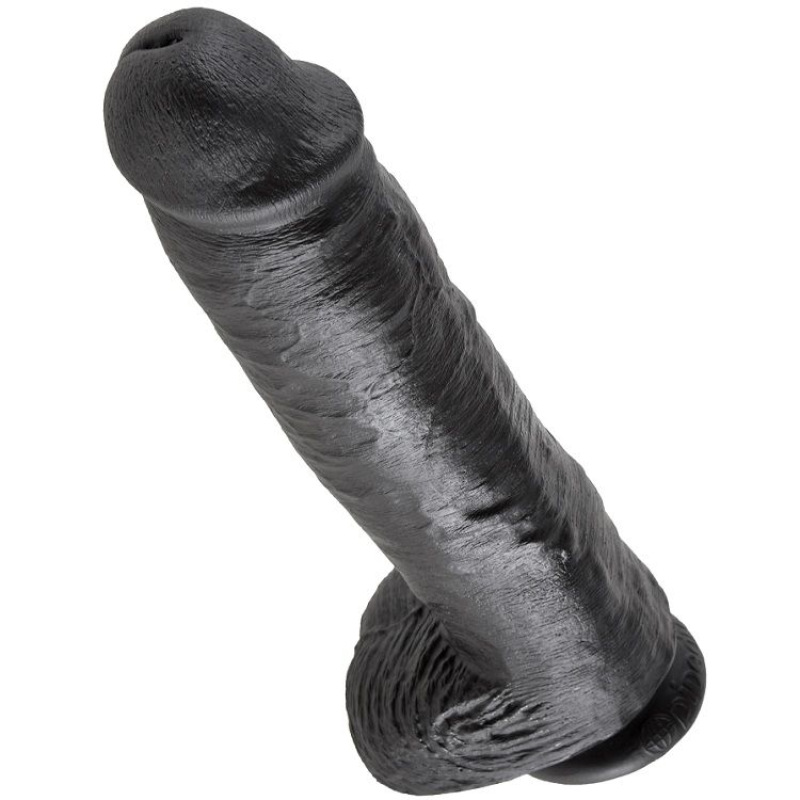 King cock - dildo black with balls 28 cm 4