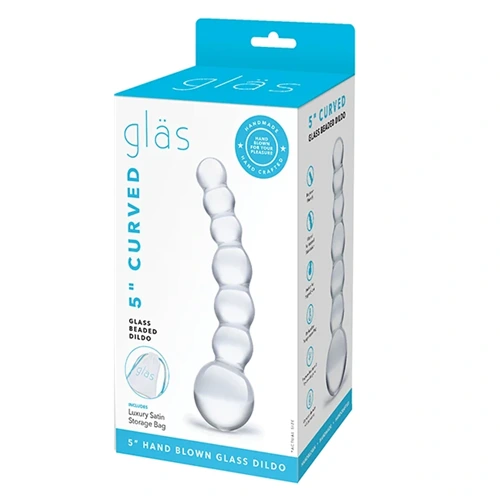 Glas - Curved Glass Beaded - Sklenené Dildo