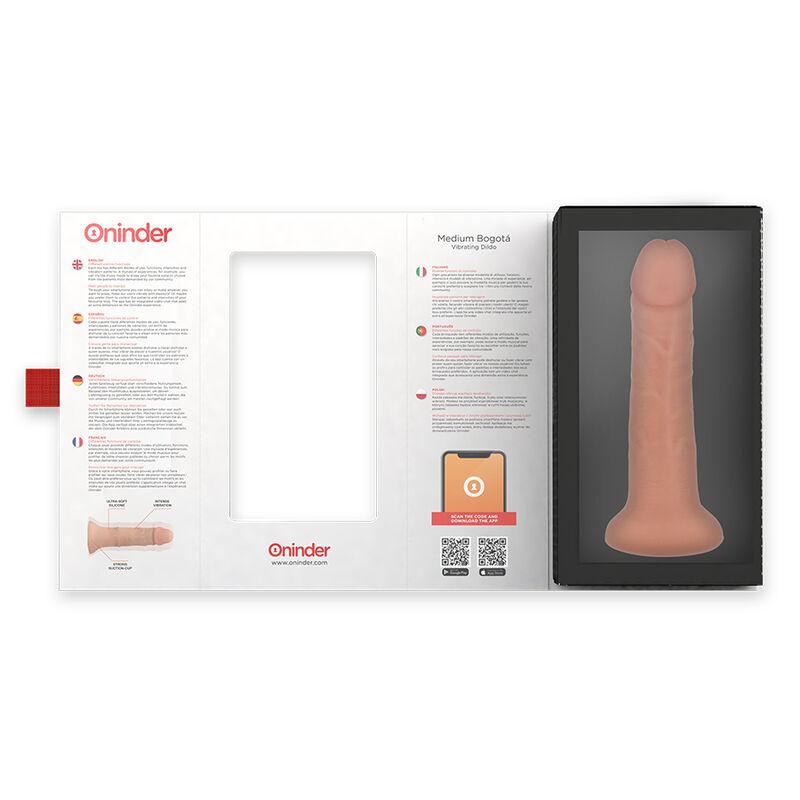 Oninder - Medium Bogotá Vibrator Dildo 9 Speeds Natural 22 Cm -O- 4.5 Cm - Free App 4