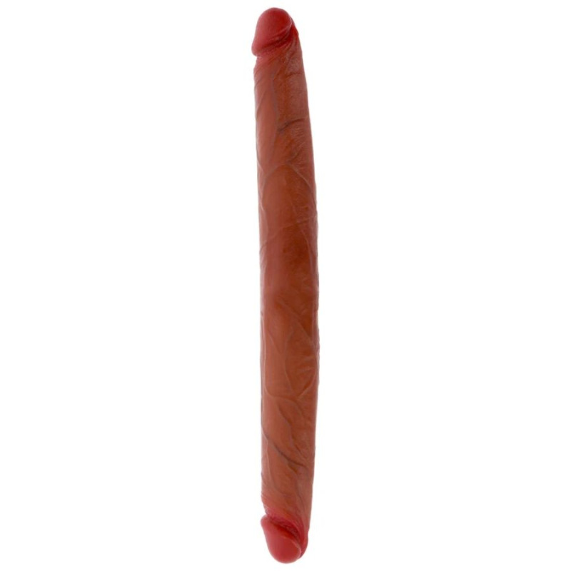 Get real - double-ended silicone dildo caramel 40 cm