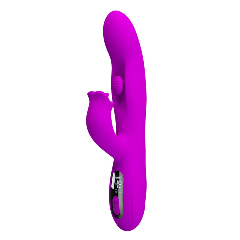 Pretty love - yalanda rabbit oscillating vibrator with led display purple 3