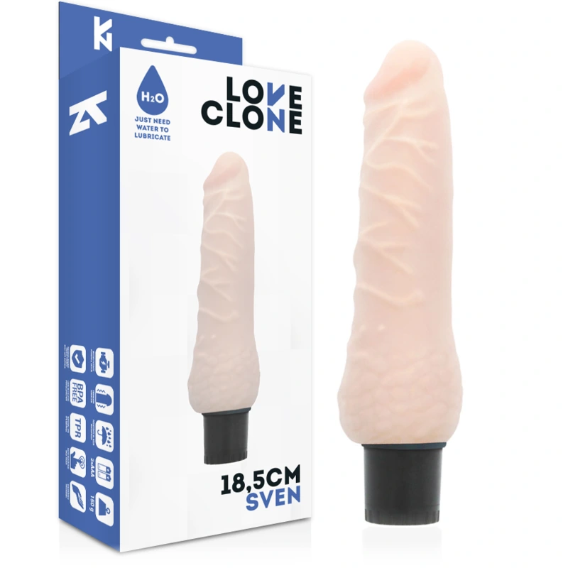 Loveclone - sven self lubrication vibrator 18.5 cm -o- 3.3 cm