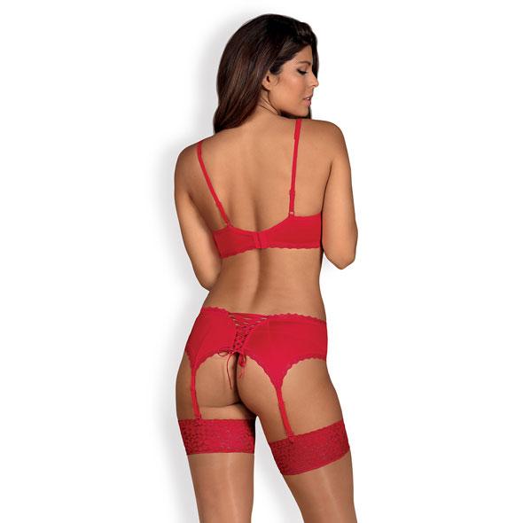 Obsessive - Jolierose 3-Piece Set Red S/M