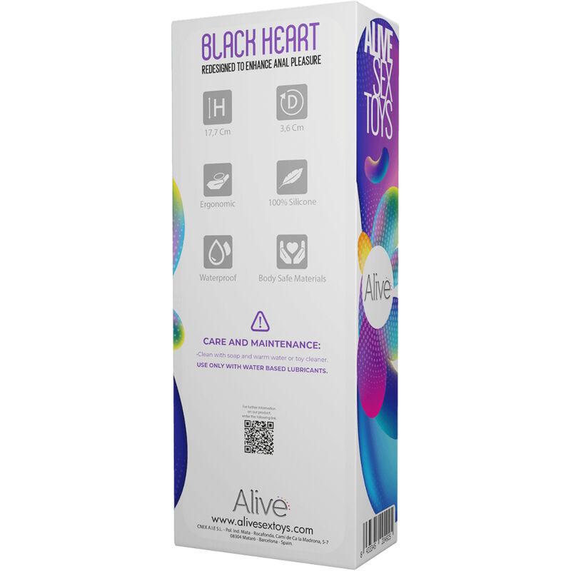 Alive - Black Heart Teal Anal Stimulator