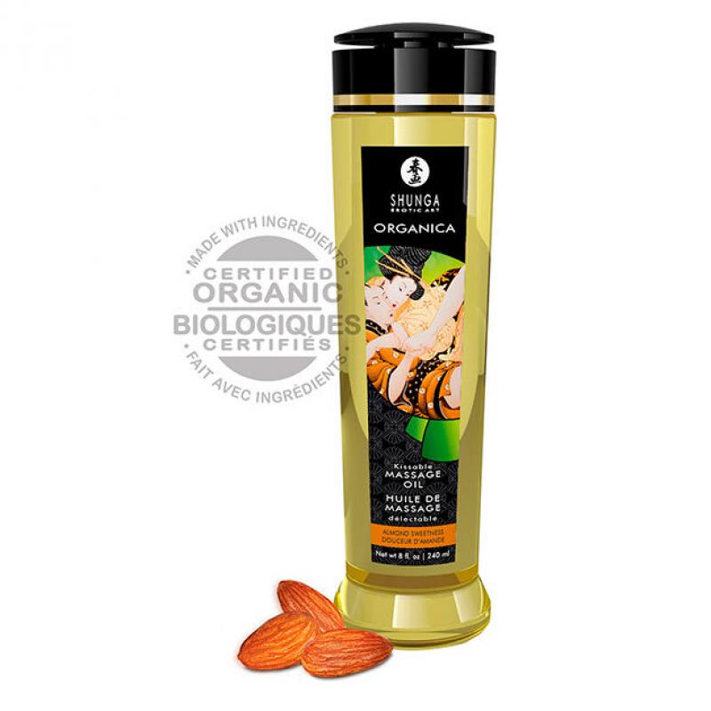 Shunga Kissable Massage Oil Organica Sweet Almond 240ml - Masážny Olej