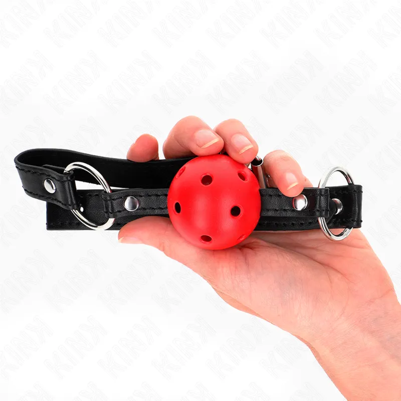 Kink - Hollow Hard Red Ball 4.5 Cm Gag Model 1 63.5 X 2 Cm 2