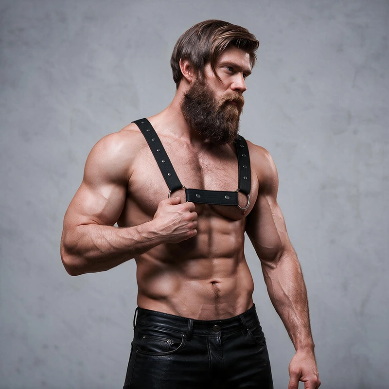 Fetish submissive attitude - adjustable neoprene chest sports harness for men 2