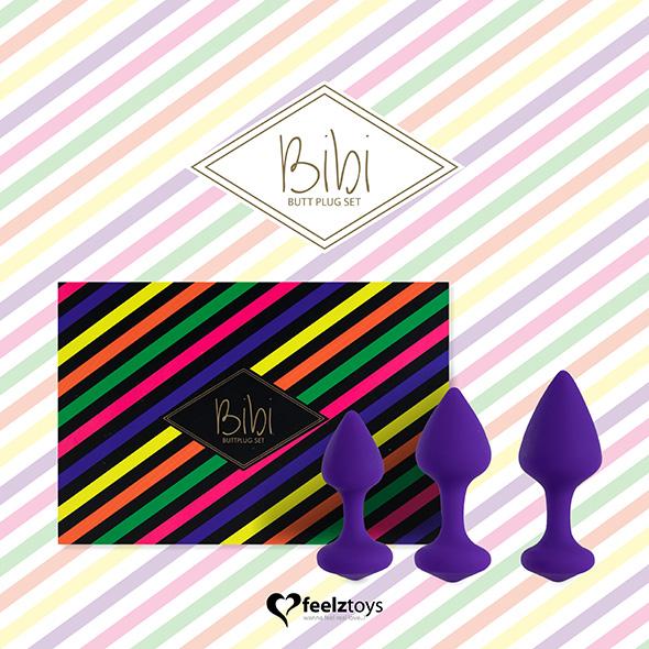 Feelztoys - Bibi Butt Plug Set 3 Pcs Purple- Sada Análnych Kolíkov 7