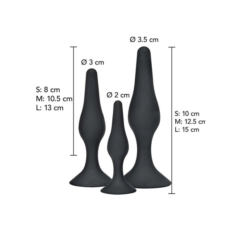 Toyjoy - anal play curvy companions anal plug 3 pieces black 1