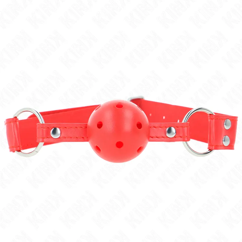 Kink - Complete Red Hollow Hard Ball Gag 62 X 2 Cm