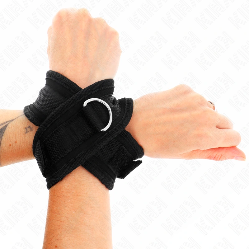 Kink - cross cuffs black 34 x 5.5 cm