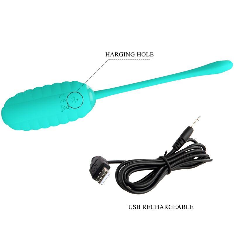Pretty Love - Kirk Rechargeable Vibrating Egg Aqua Green 7