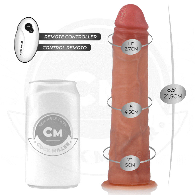 Cock miller - hyper-realistic dildo with suction cup and thrusting with remote control 21.5 cm 1