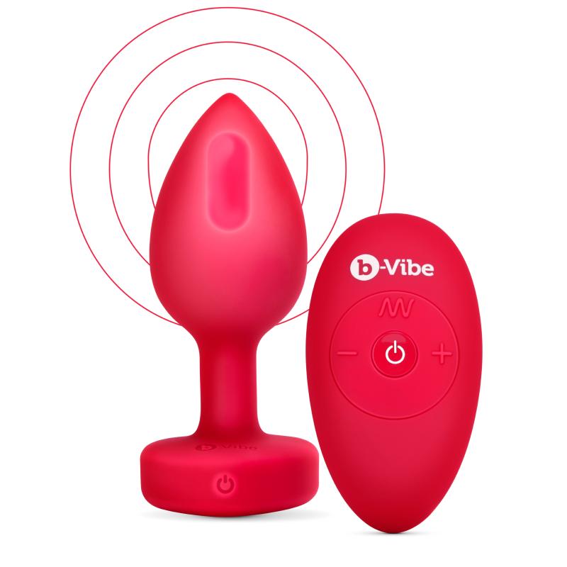 B-Vibe - Vibrating Heart Plug M/L Red 8