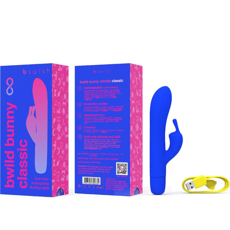 B Swish - Bwild Bunny Infinite Classic Silicone Rechargeable Vibrator Pacific Blue 2