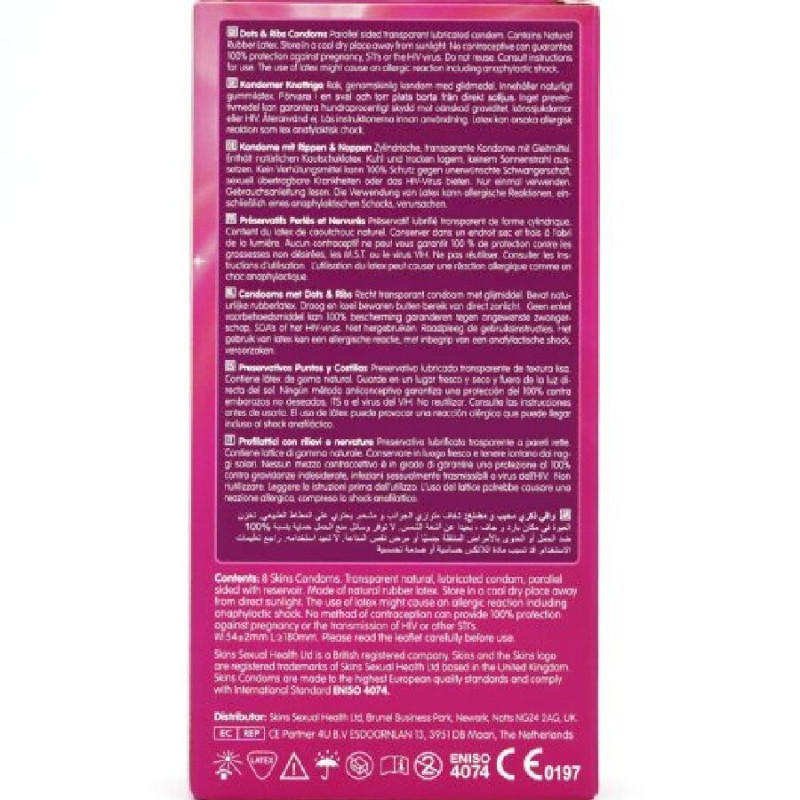 Skins - dots & ribs premium condoms pack 8 3