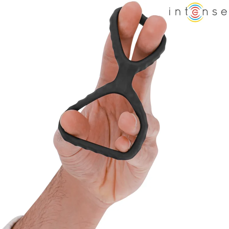 Intense - dewey double silicone penis ring black model 2 3