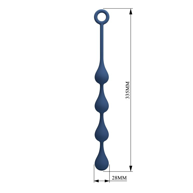 Mr play - blue silicone anal beads size m 33 cm 7