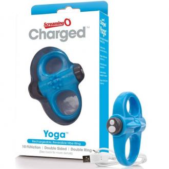 Screaming O Rechargeable And Vibrating Ring Yoga Blue