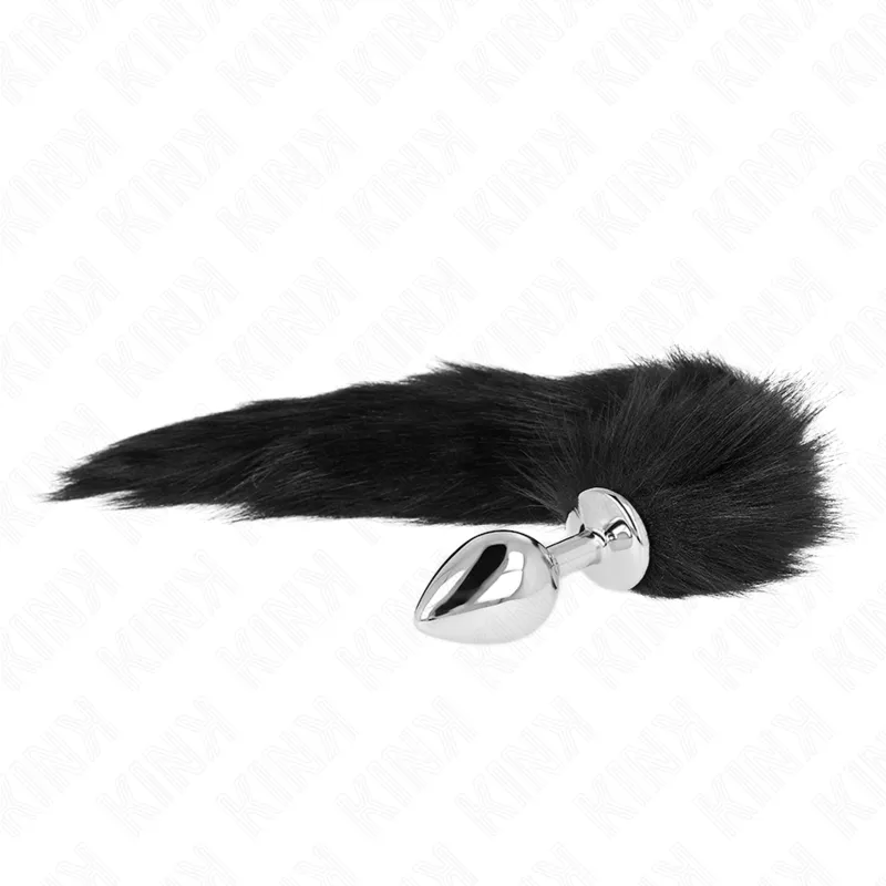 Kink - Anal Plug Size M 8 X 3.5 Cm With Synthetic Tail 40 Cm Black