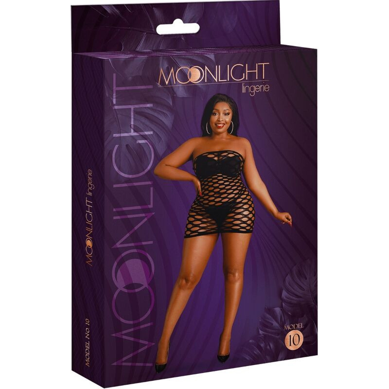 Moonlight - Model 10 Mesh Dress Black Plus Size 2