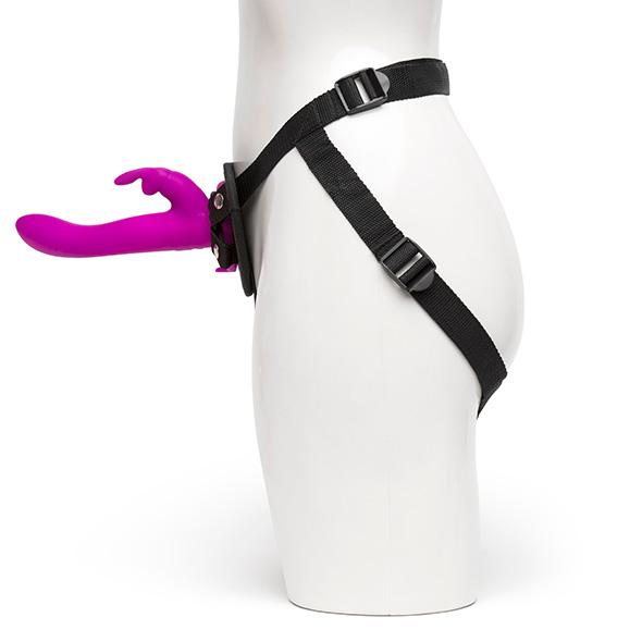 Happy Rabbit - Vibrating Strap-On Harness Set Magenta