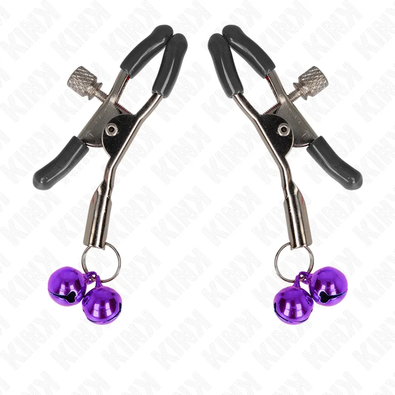 Kink - Double Bell Nipple Clamp Purple 6 Cm