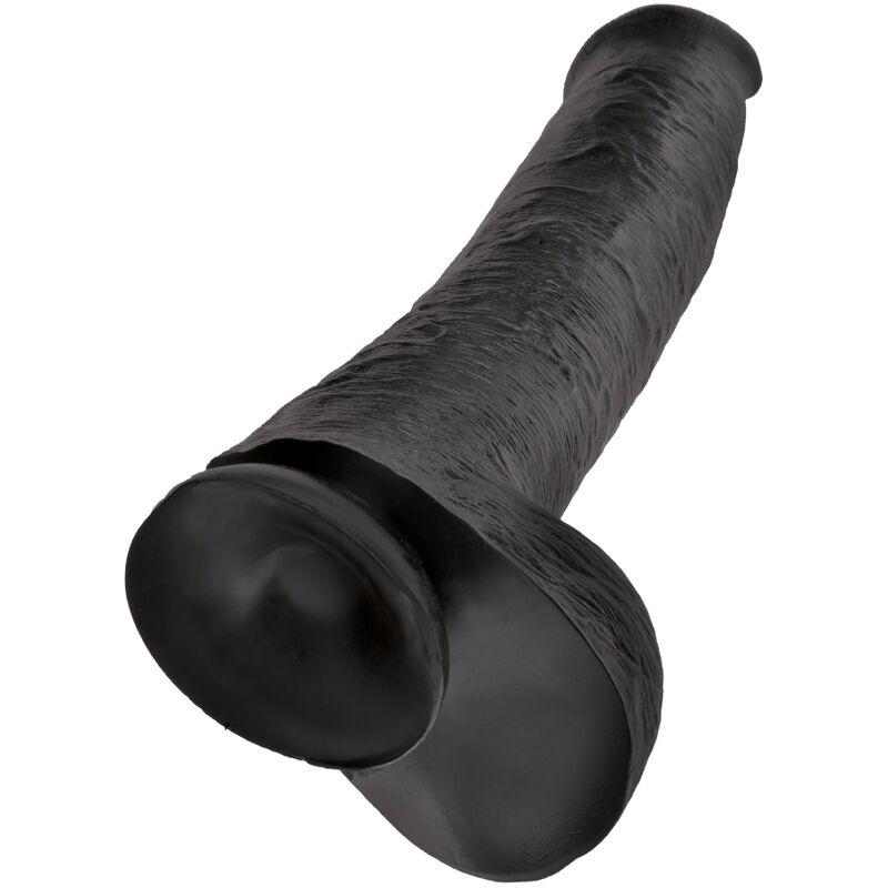 King Cock - Realistic Penis With Balls 34.2 Cm Black