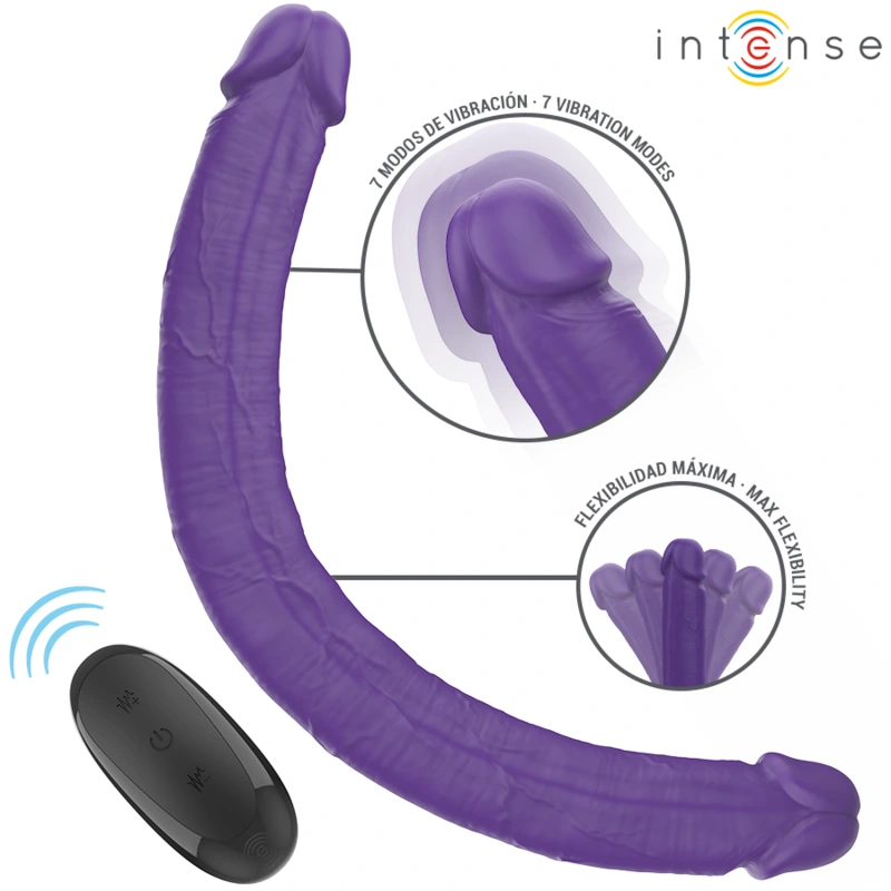 Intense - gunter dildo double vibrator 40 cm purple remote control 1
