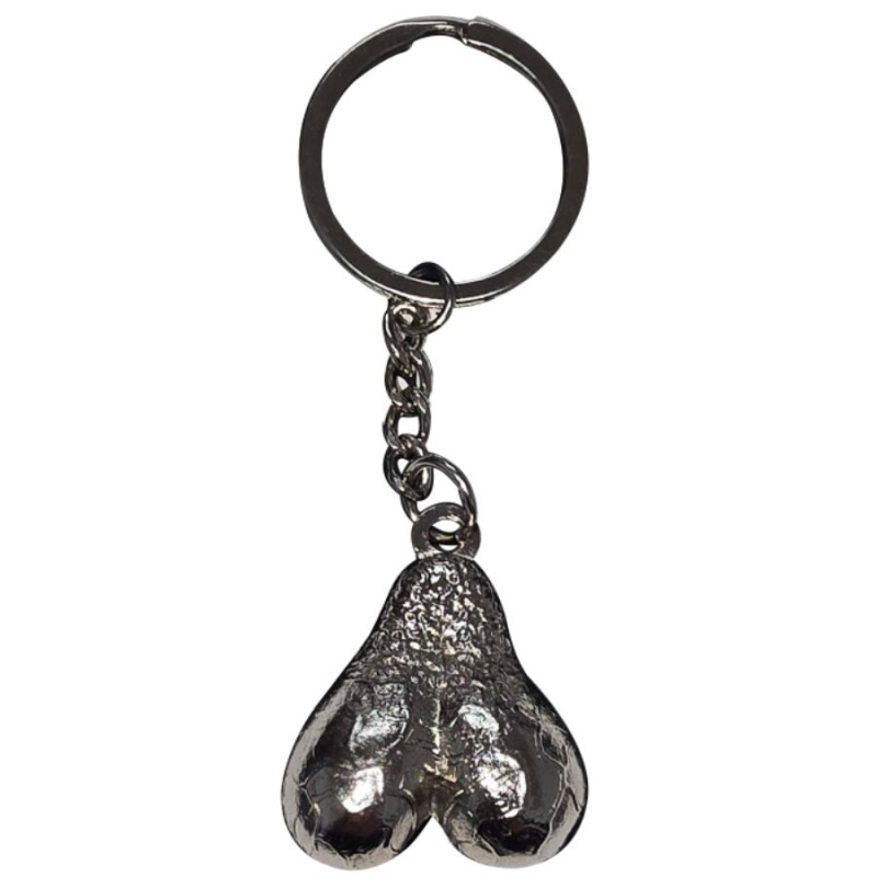 Diablo picante - silver eggs metal keychain
