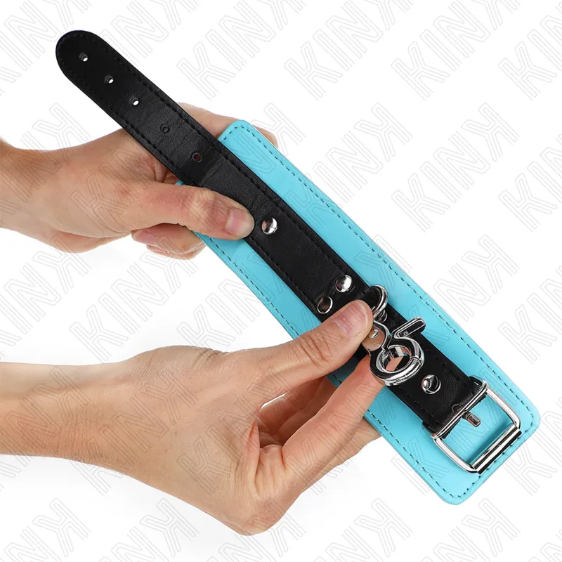 Kink - Premium Lockable Wrist Restraints Black / Blue Adjustable 21-28 Cm X 5.5 Cm 1