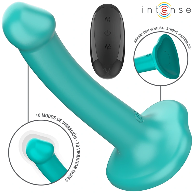 Intense - katie vibrator with suction cup 10 vibrations blue remote control 1