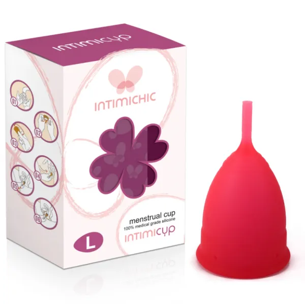 Intimichic Menstrual Cup Medical Grade Silicone Size L 6+1 F