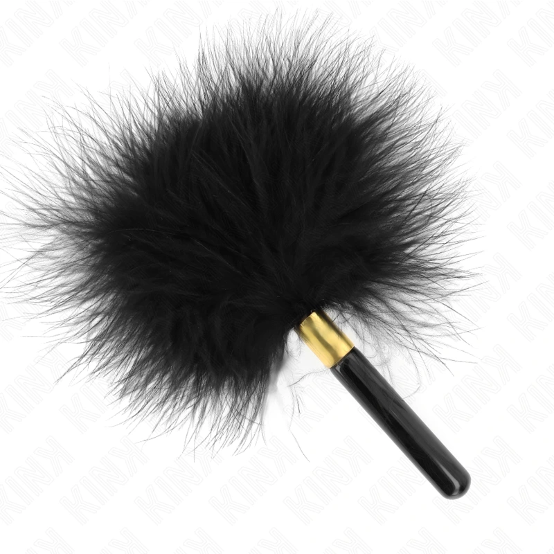 Kink - black gold metal tickle feathers 18 cm 3
