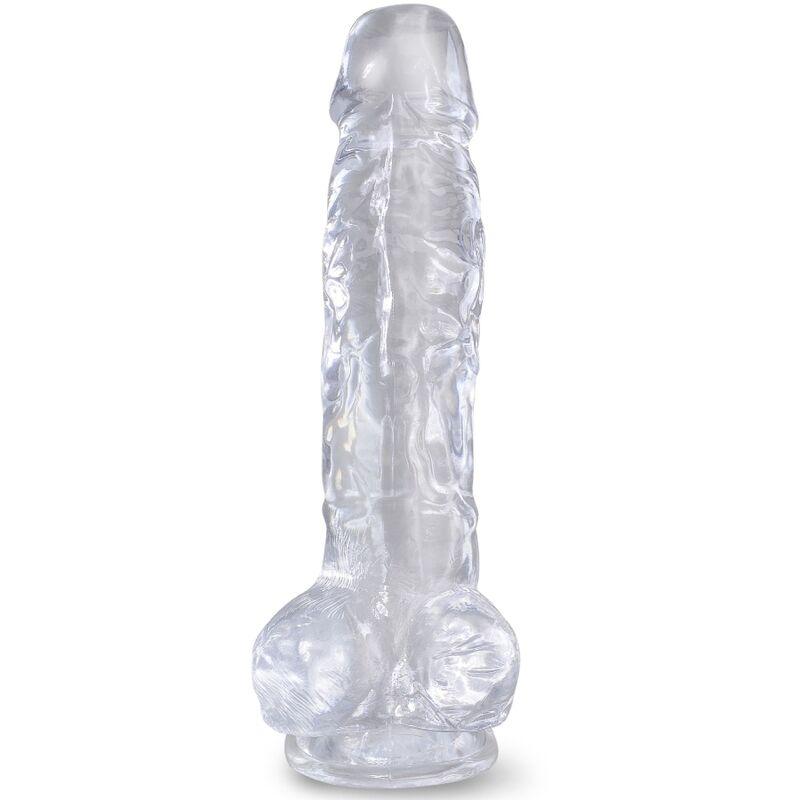 King Cock Clear - Realistic Penis With Balls 16.5 Cm Transparent 1