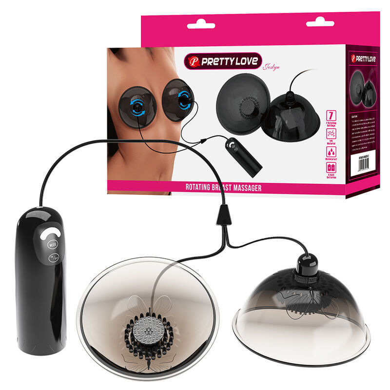 Pretty love - rotating nipple suction stimulator black 1