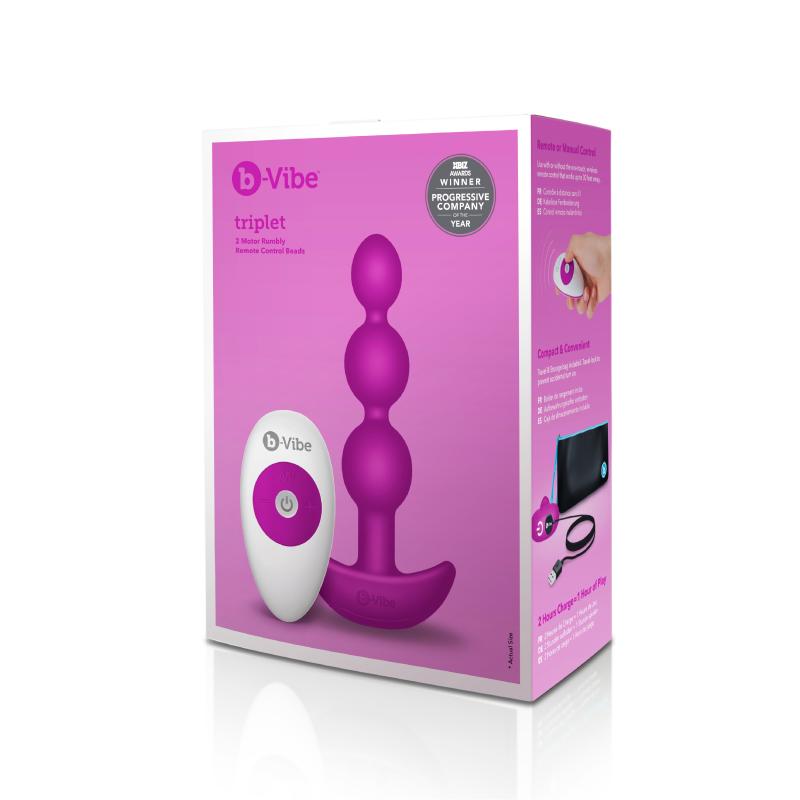 B-Vibe - Triplet Anal Beads Fuchsia 5
