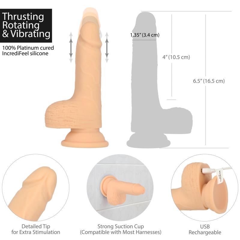 Naked Addiction - Thrusting Dong With Remote 16,5 Cm Vanilla