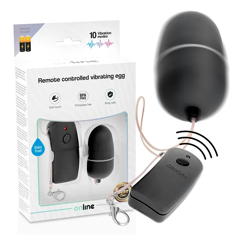 Online Remote Controlled Vibrating Egg - Black